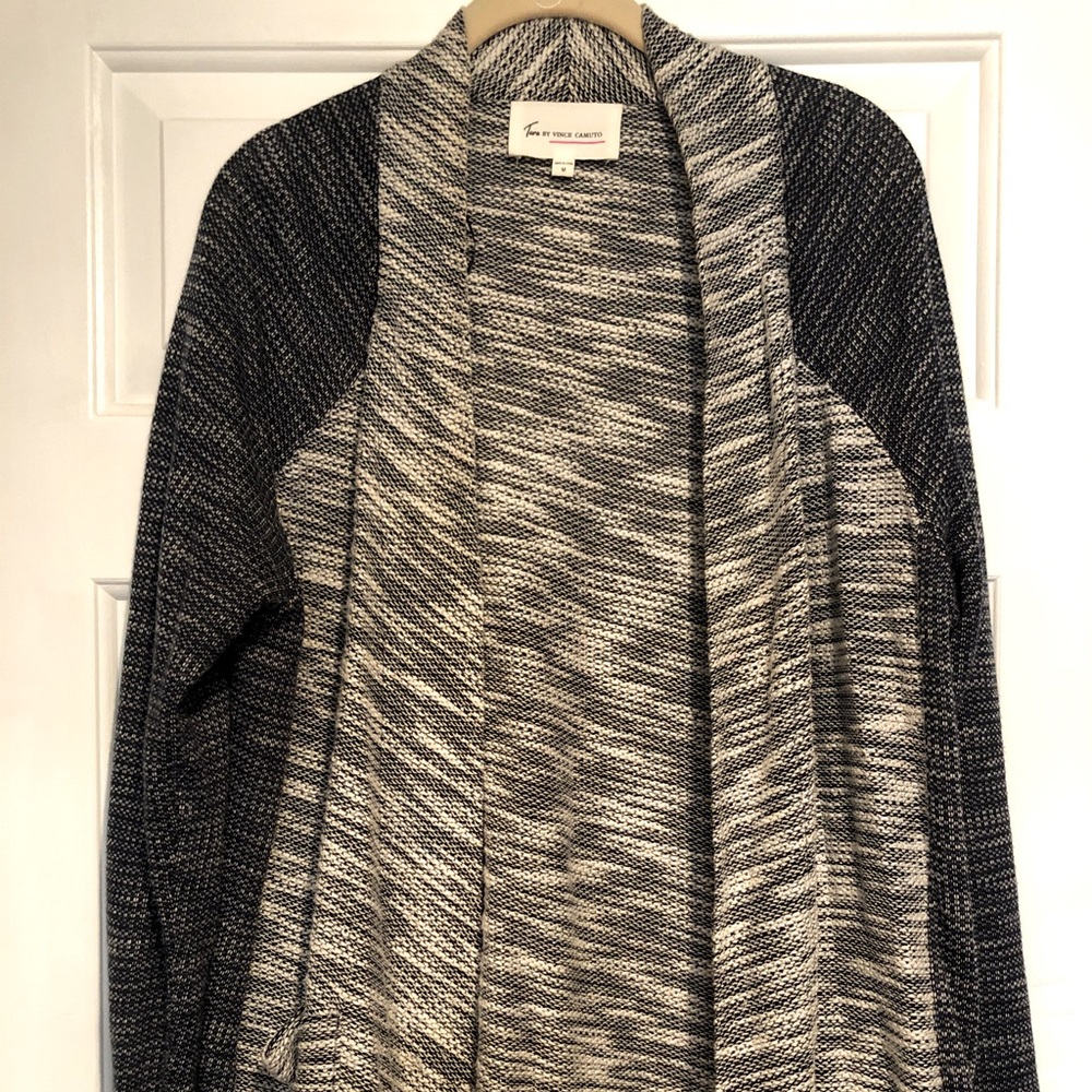 Two By Vince Camuto Marled Navy Blue & Gray Cardigan